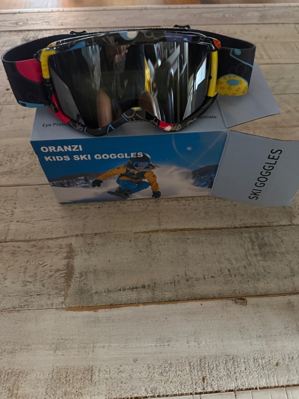 Oranzi Kids Ski Goggles with Multicolor Strap